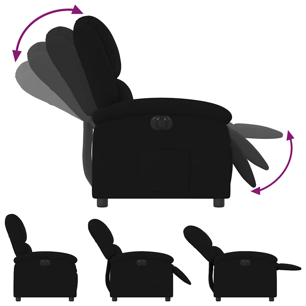 Poltrona de massagens reclinável veludo preto