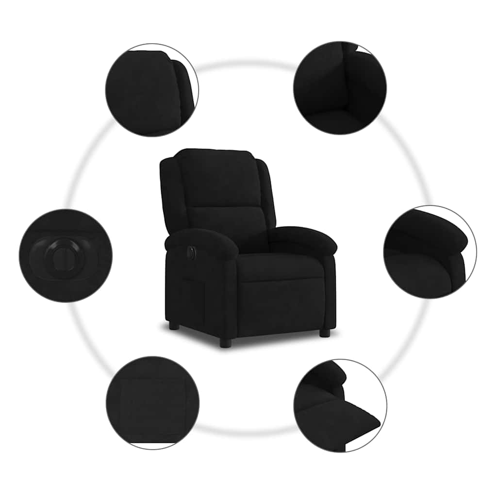 Poltrona de massagens reclinável veludo preto