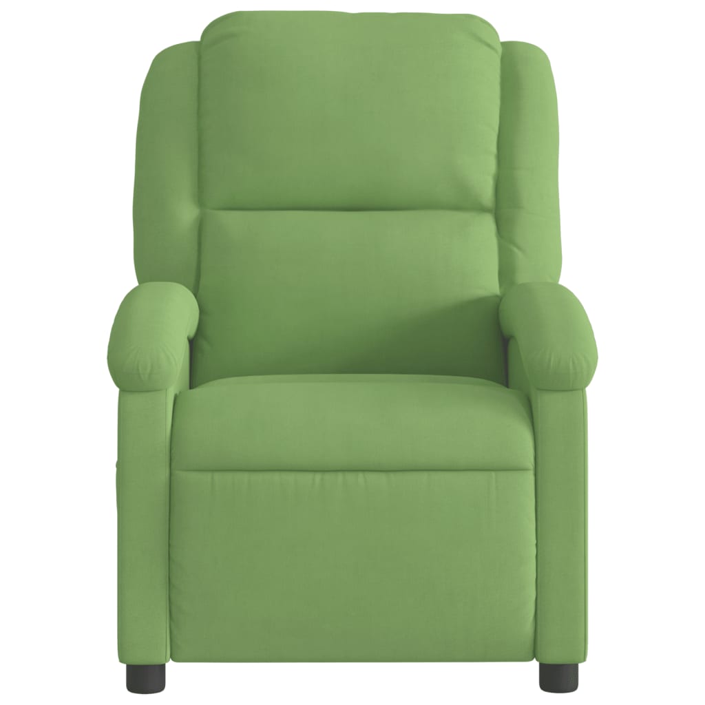 Poltrona de massagens reclinável elétrica veludo verde-claro