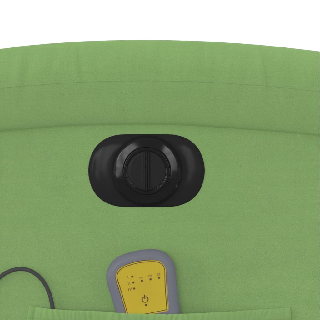 Poltrona de massagens reclinável elétrica veludo verde-claro