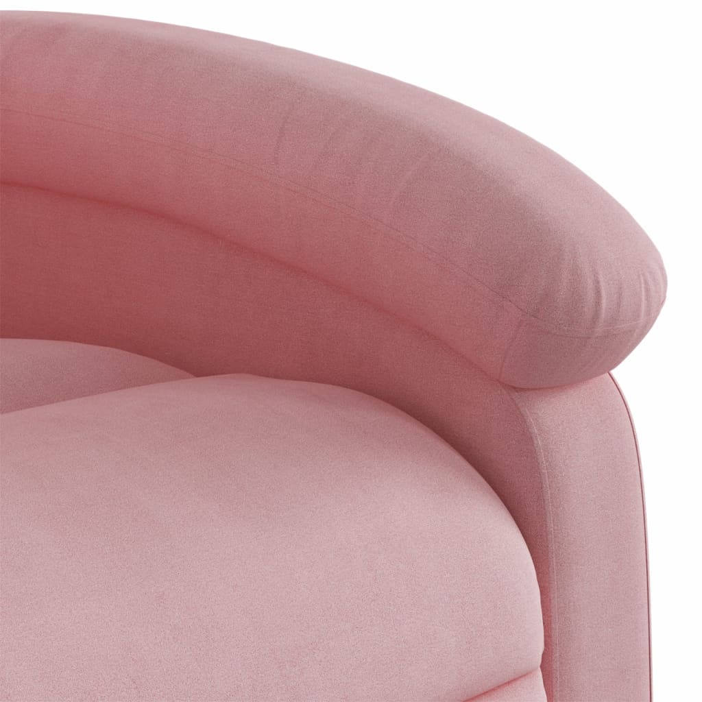 Poltrona de massagens reclinável elétrica veludo rosa