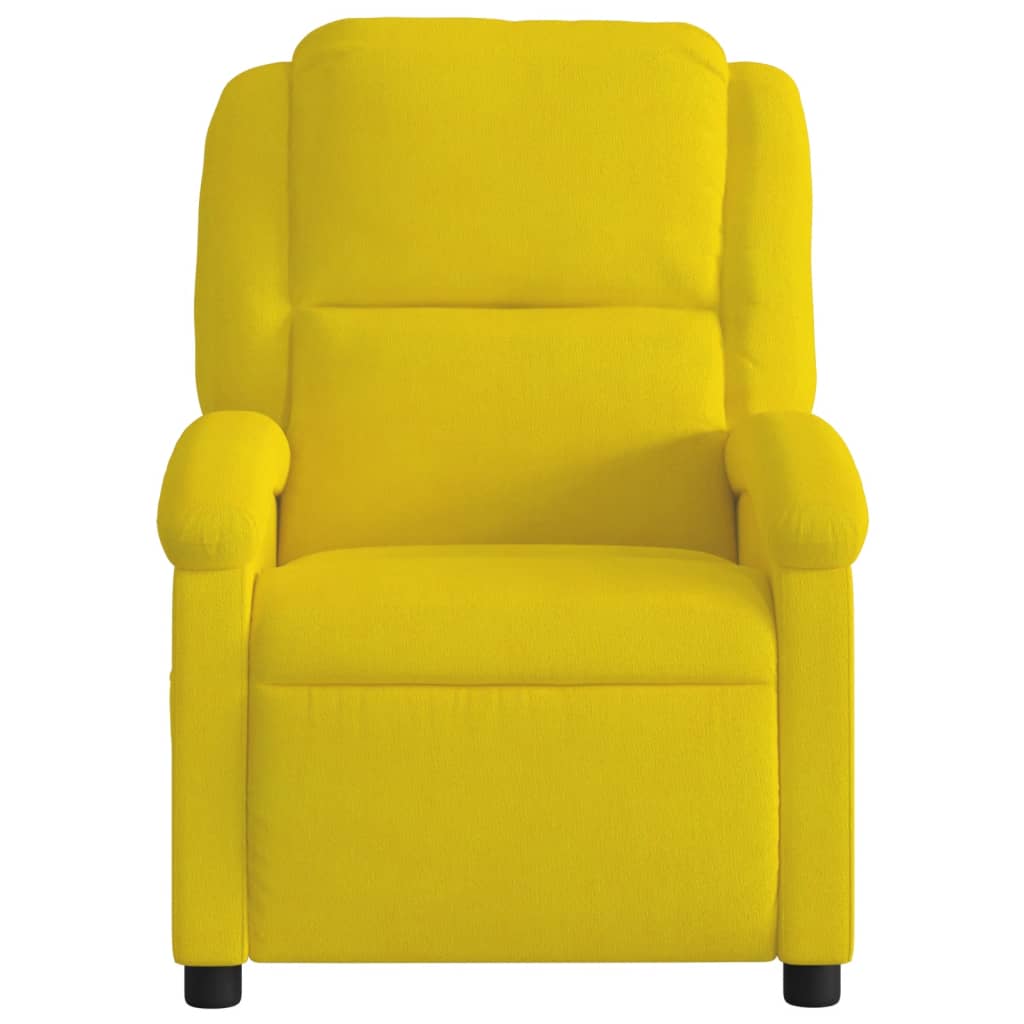 Poltrona de massagens reclinável elétrica veludo amarelo