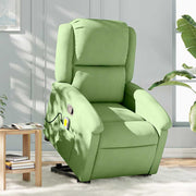 Poltrona elevatória de massagens veludo verde-claro