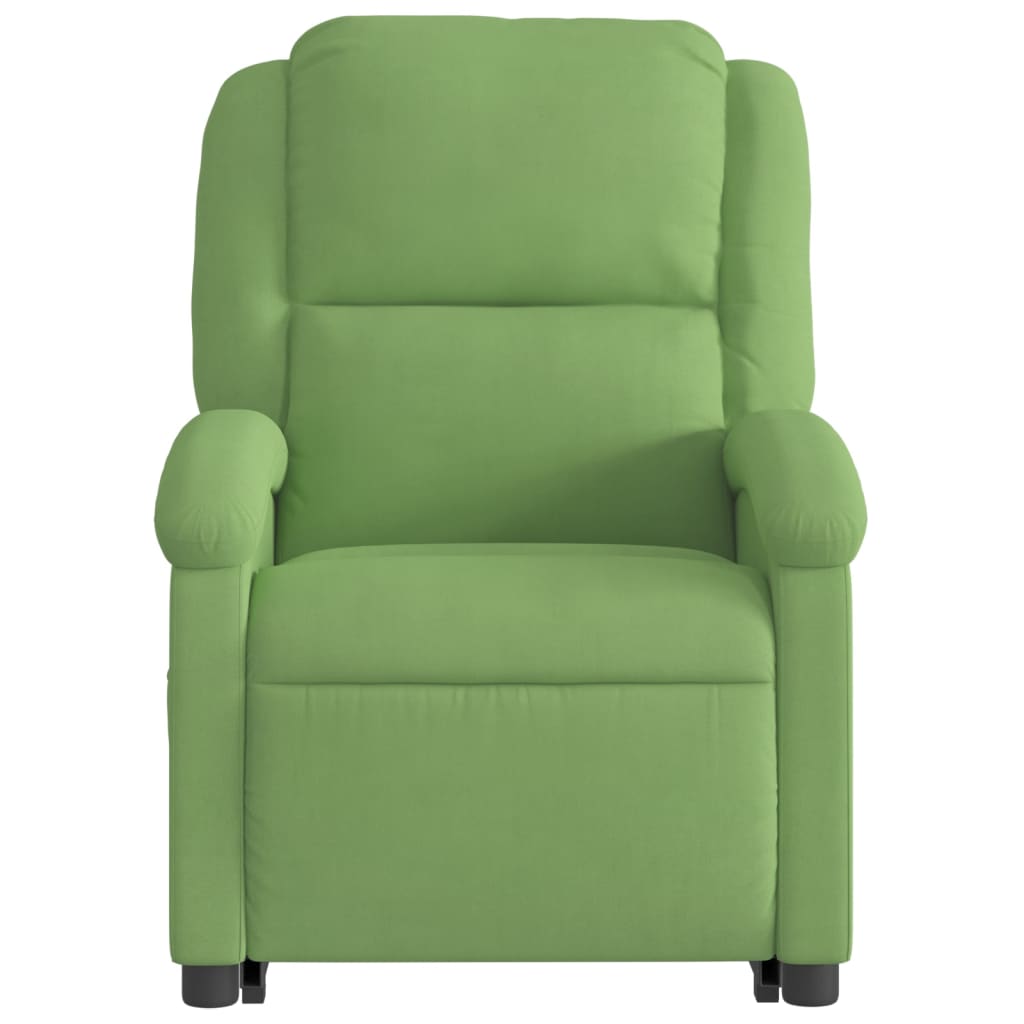 Poltrona massagens elevatória elétrica veludo verde-claro