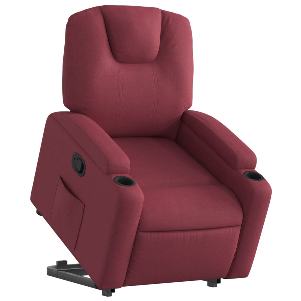 Poltrona reclinável elevatória tecido vermelho tinto