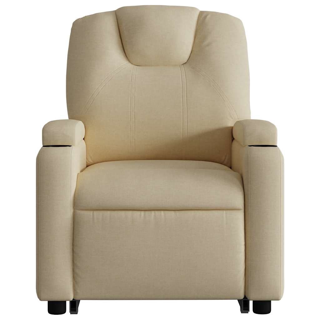 Poltrona elevatória de massagens tecido cor creme