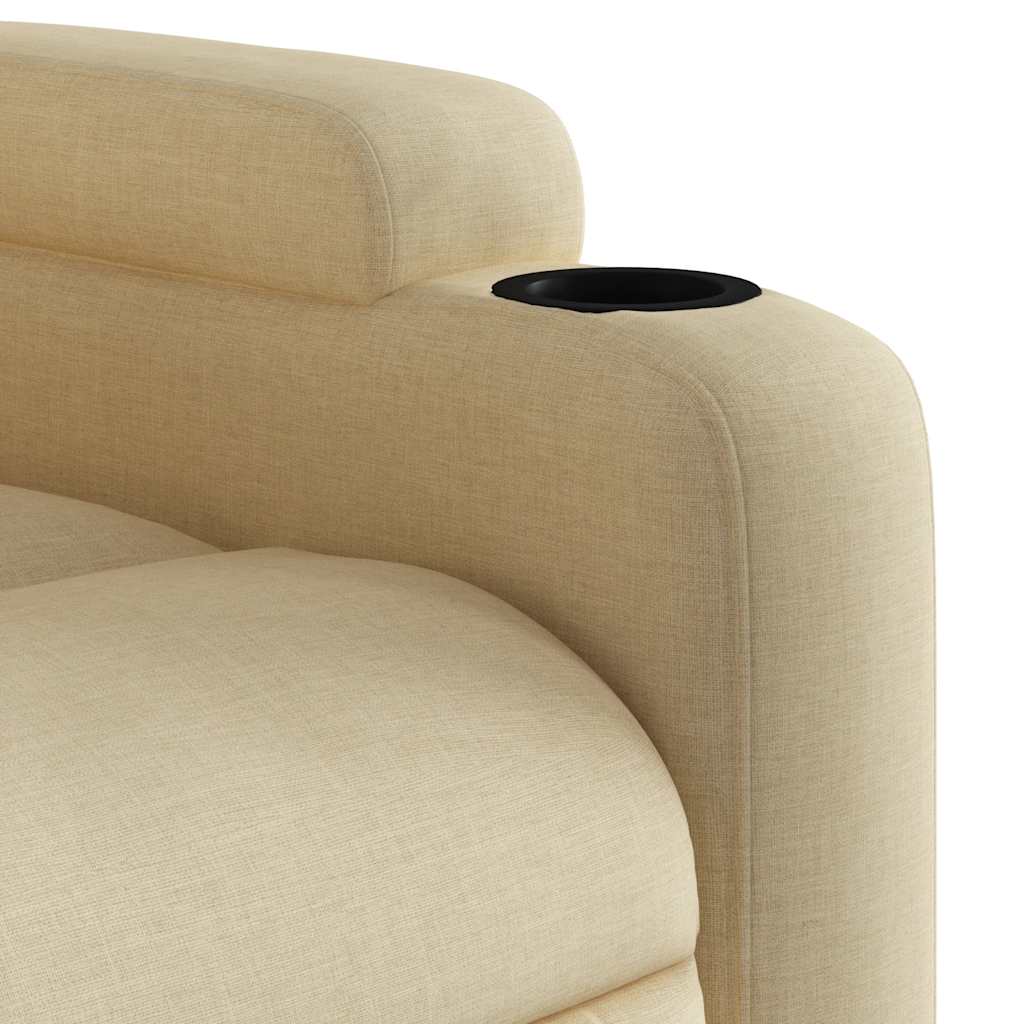 Poltrona elétrica elevatória massagens tecido creme