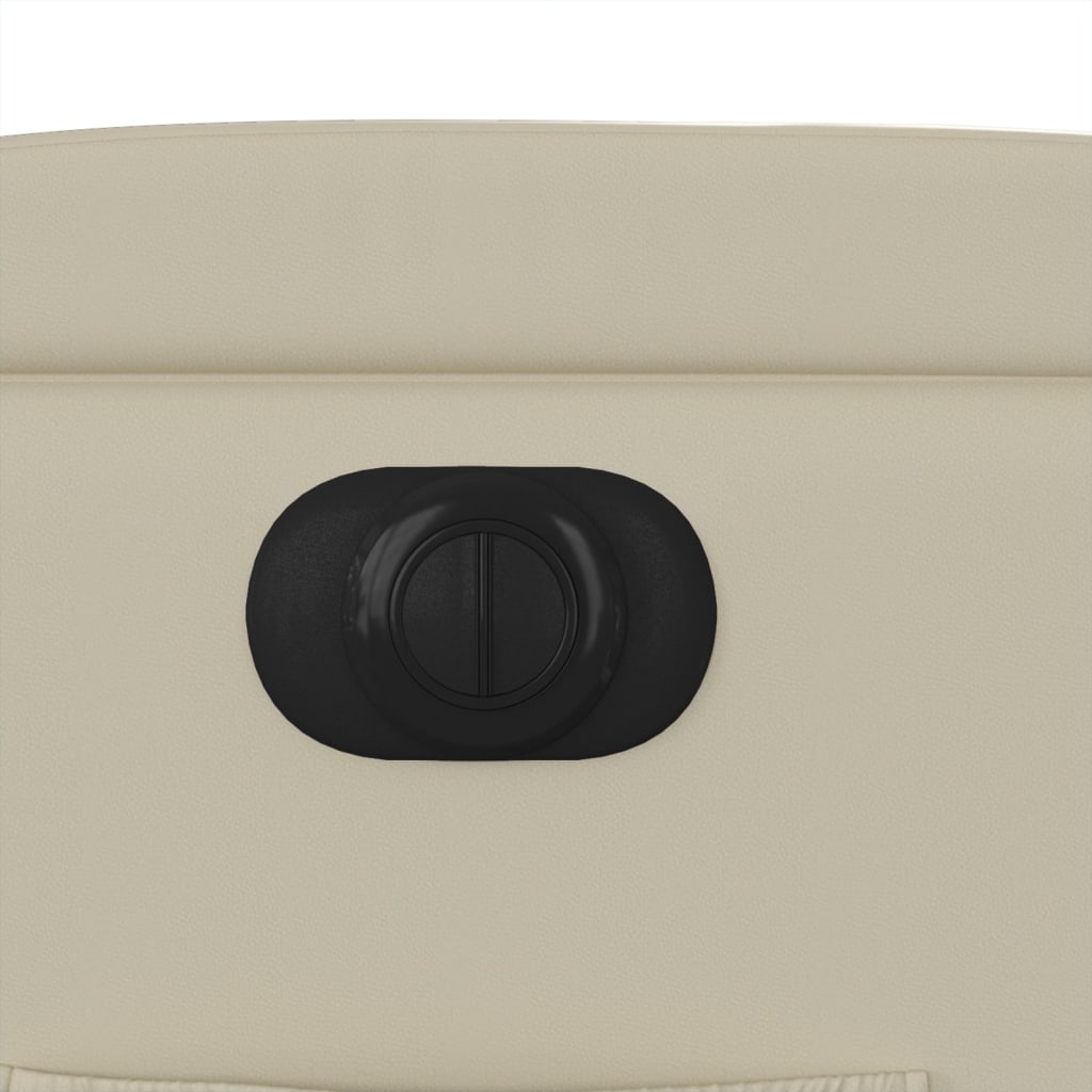 Poltrona reclinável elétrica couro artificial cor creme