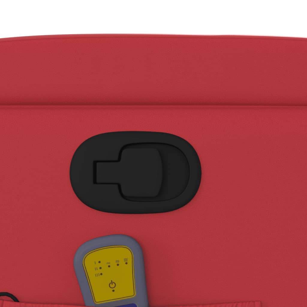 Poltrona massagens reclinável elevatória couro artif. vermelho