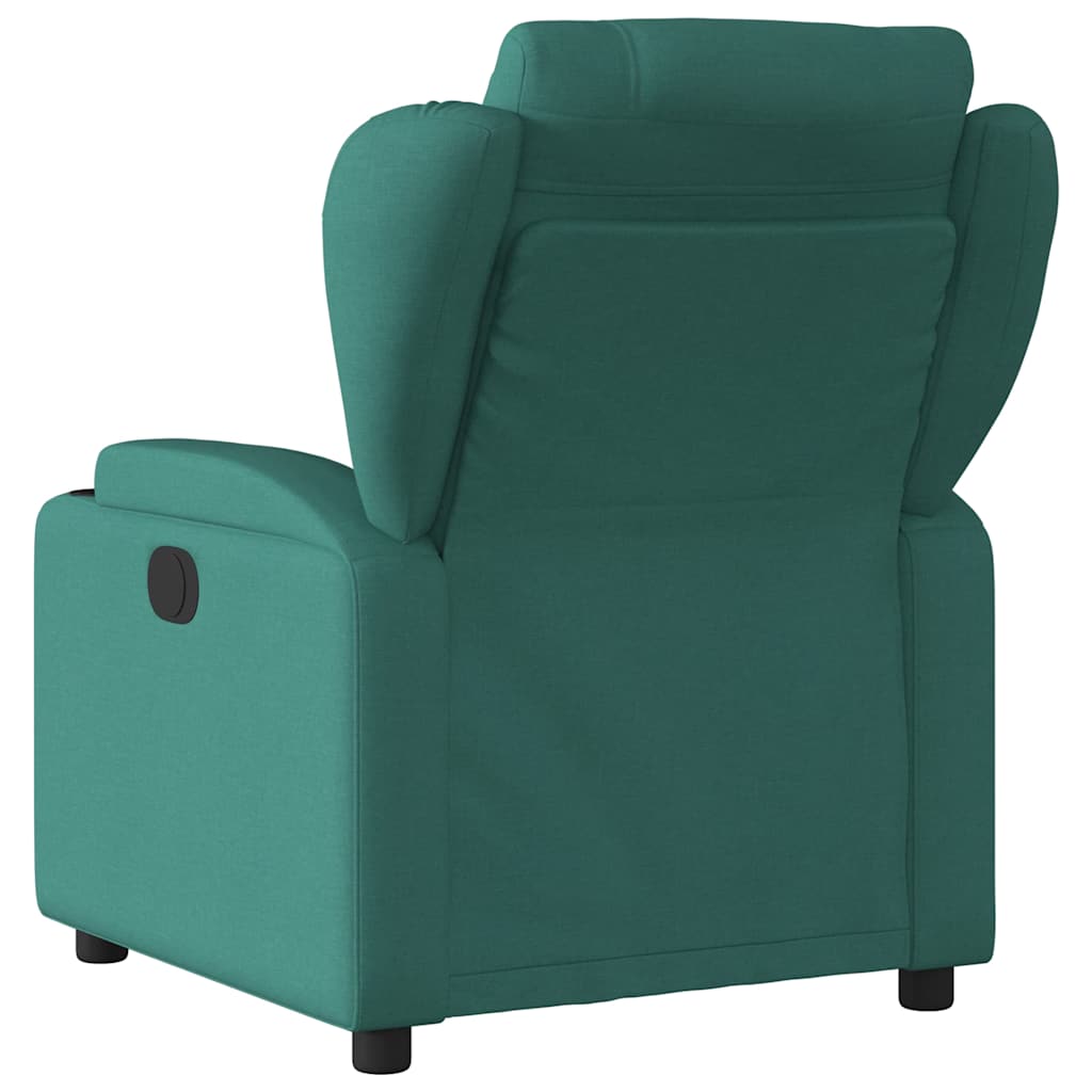 Poltrona reclinável de massagens elétrica tecido verde-escuro