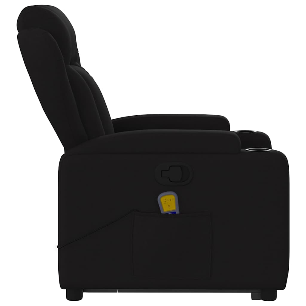 Poltrona de massagens reclinável elevatória tecido preto