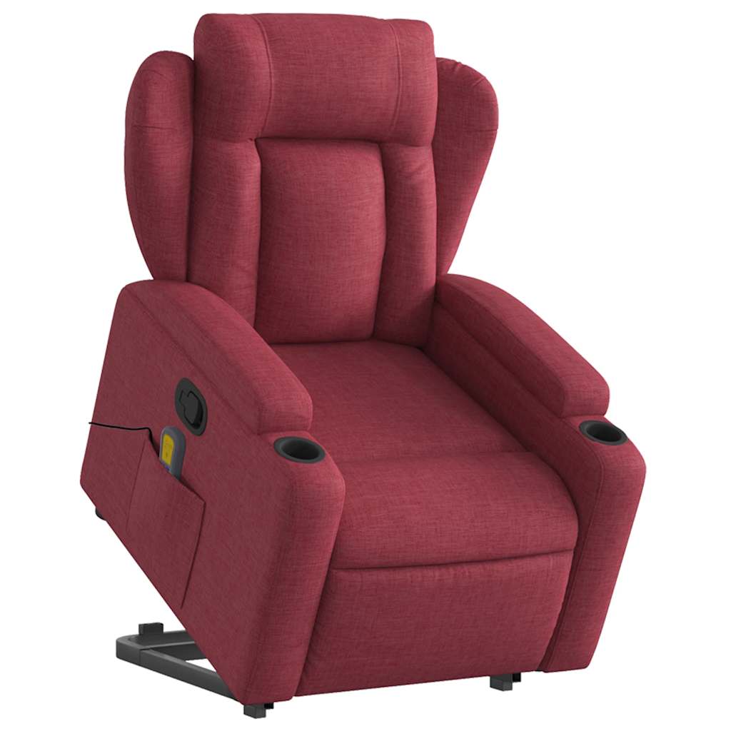 Poltrona de massagens reclin. elevatória tecido vermelho tinto