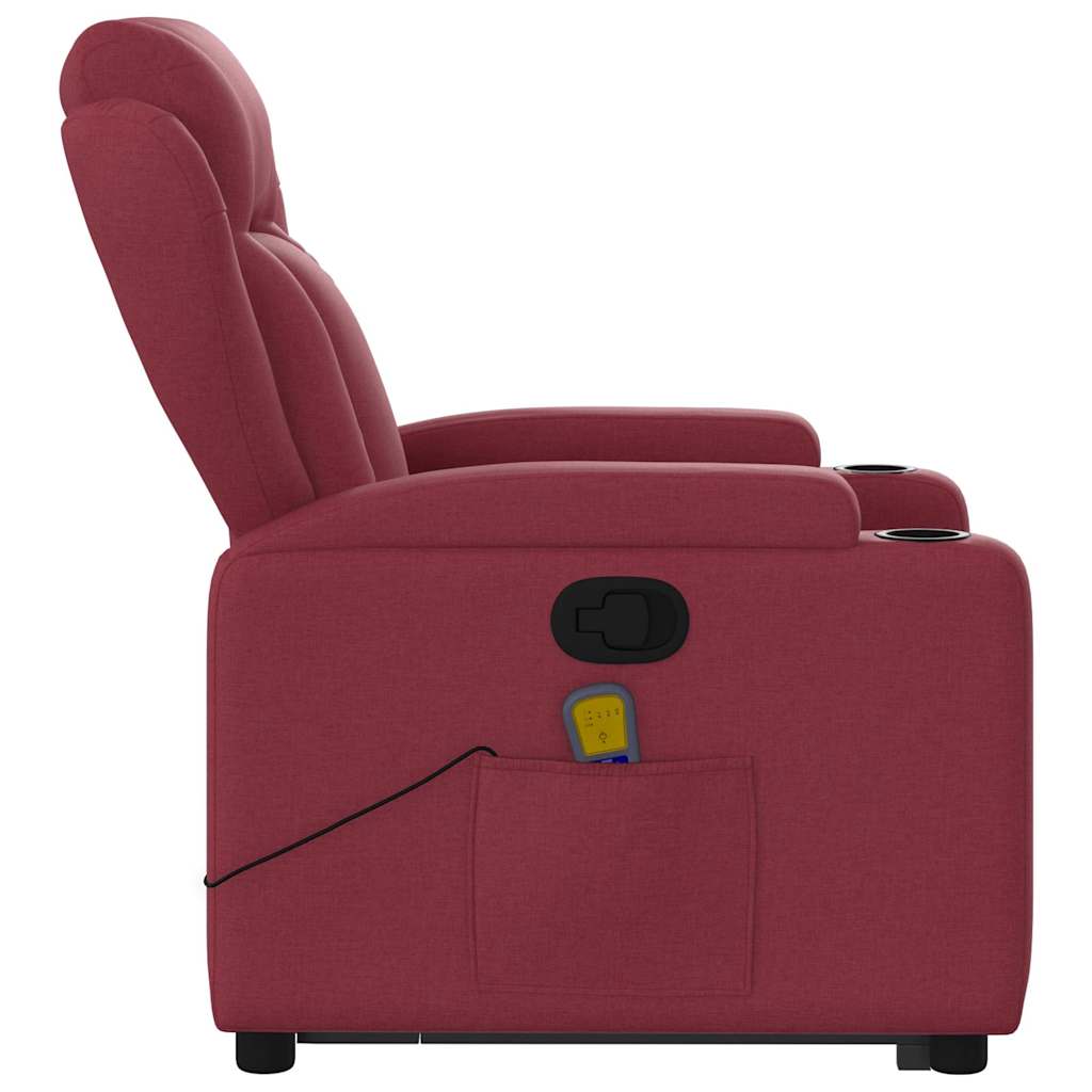 Poltrona de massagens reclin. elevatória tecido vermelho tinto