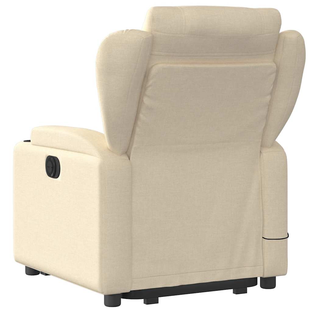 Poltrona elevatória de massagens tecido cor creme