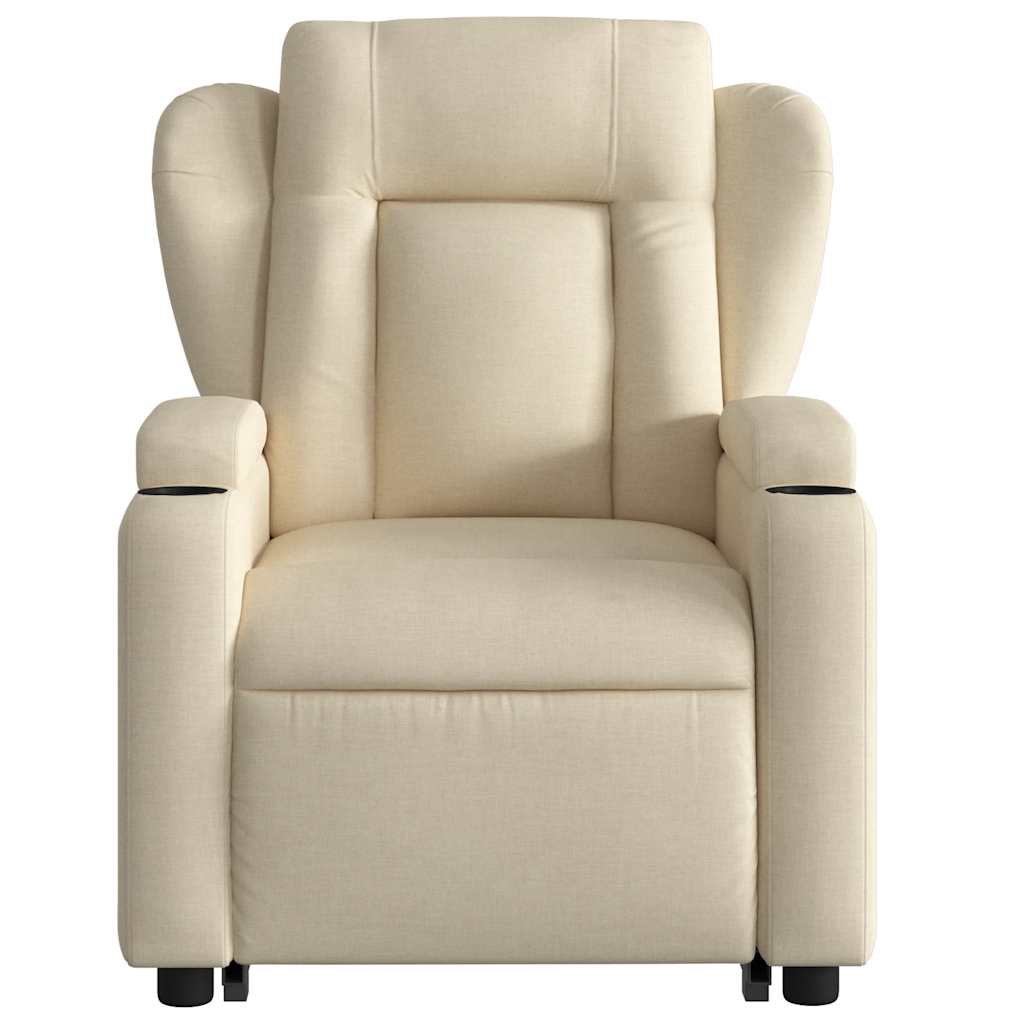 Poltrona elevatória de massagens tecido cor creme