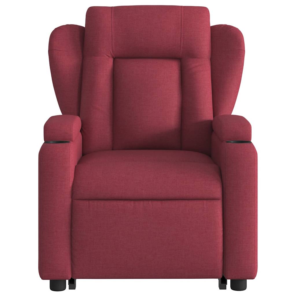 Poltrona elevatória de massagens elétrica tecido vermelho tinto