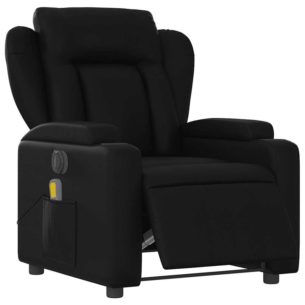 Poltrona massagens reclinável elétrica couro artificial preto