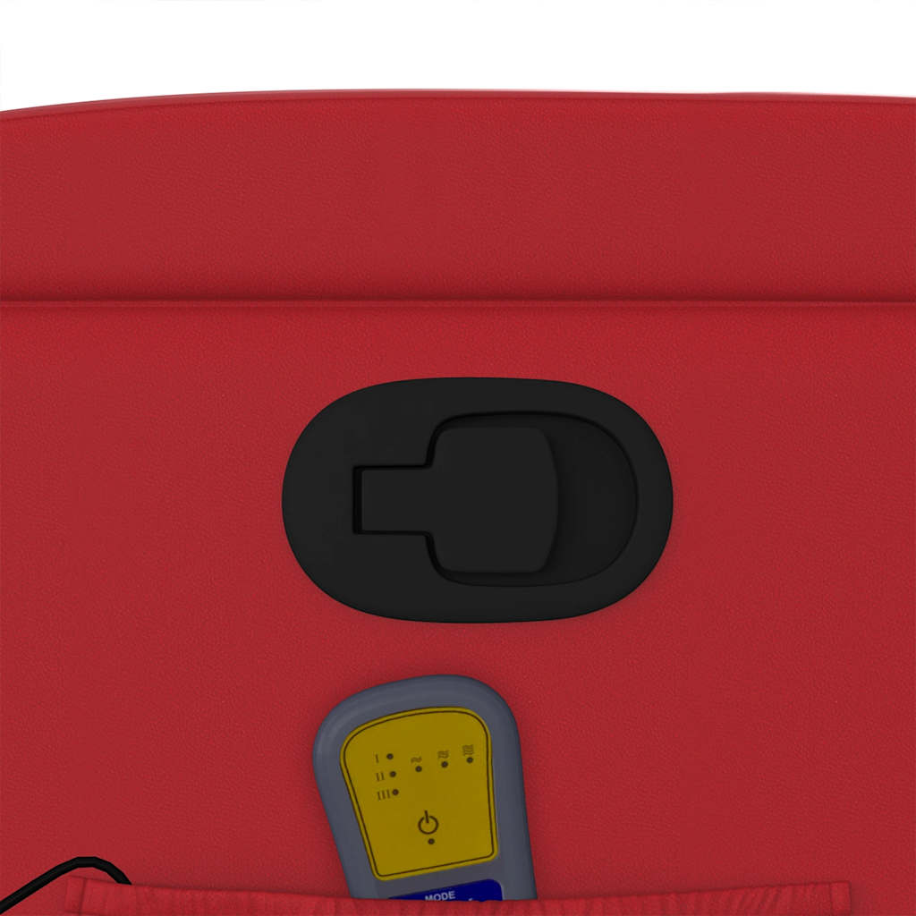 Poltrona massagens reclinável elevatória couro artif. vermelho