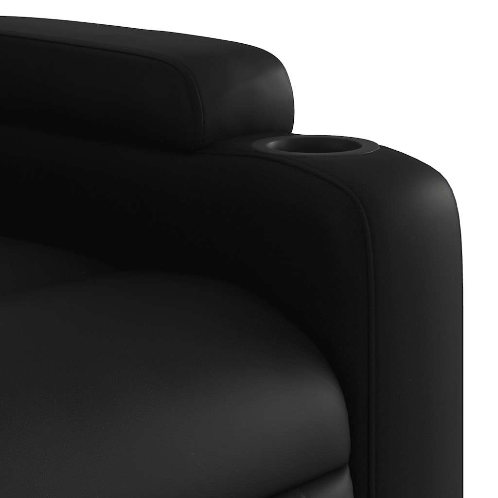 Poltrona reclinável elevatória elétrica couro artificial preto