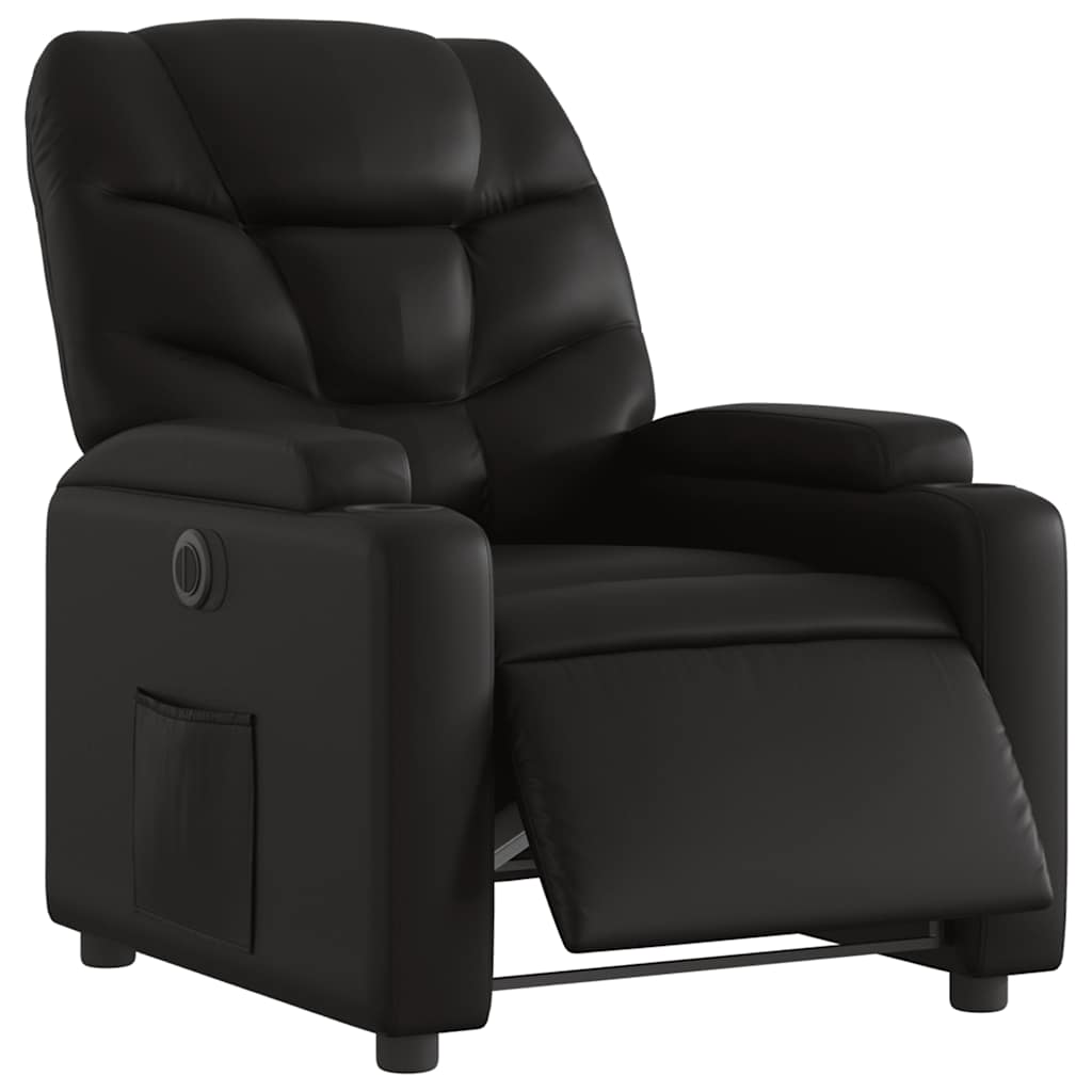 Poltrona reclinável elétrica couro artificial preto