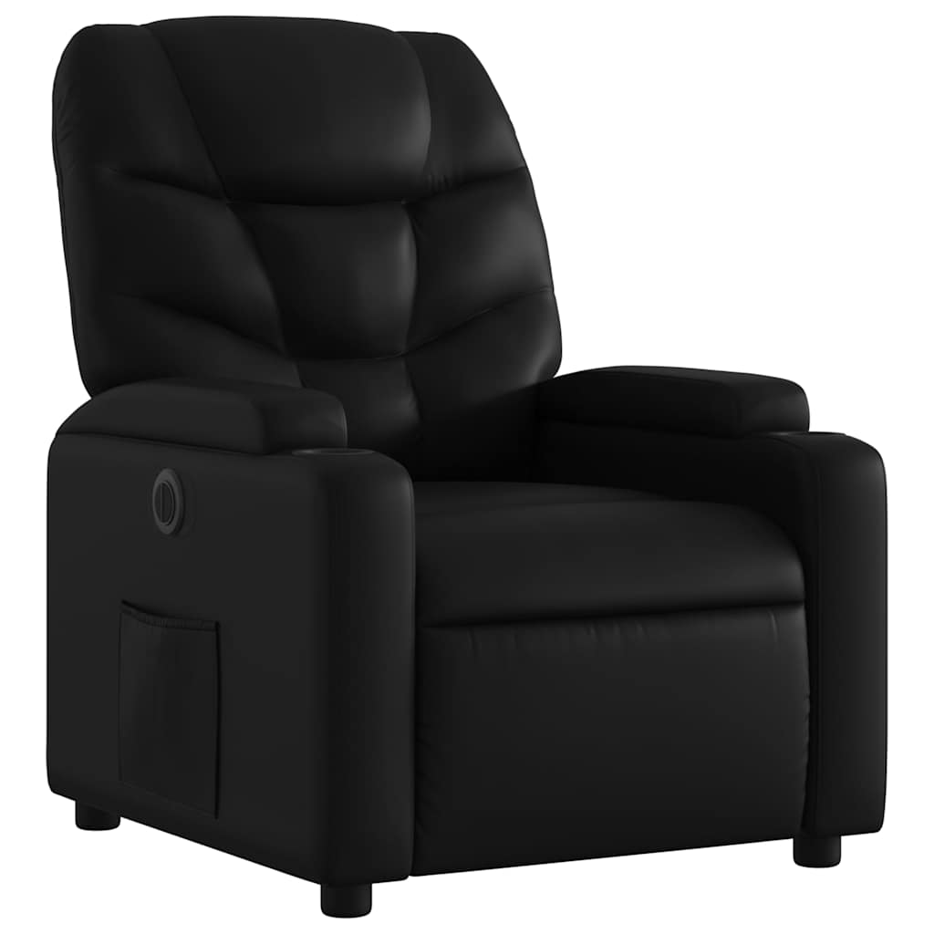 Poltrona reclinável elétrica couro artificial preto