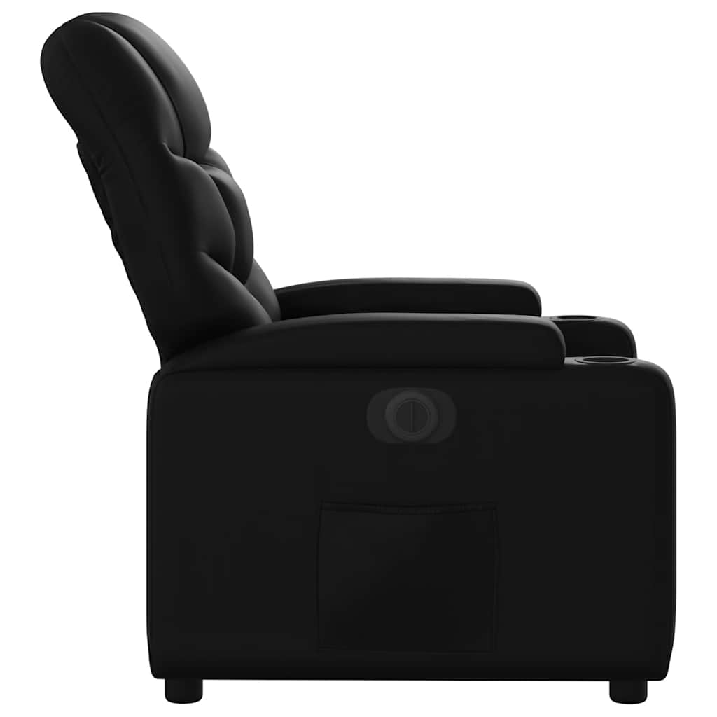 Poltrona reclinável elétrica couro artificial preto