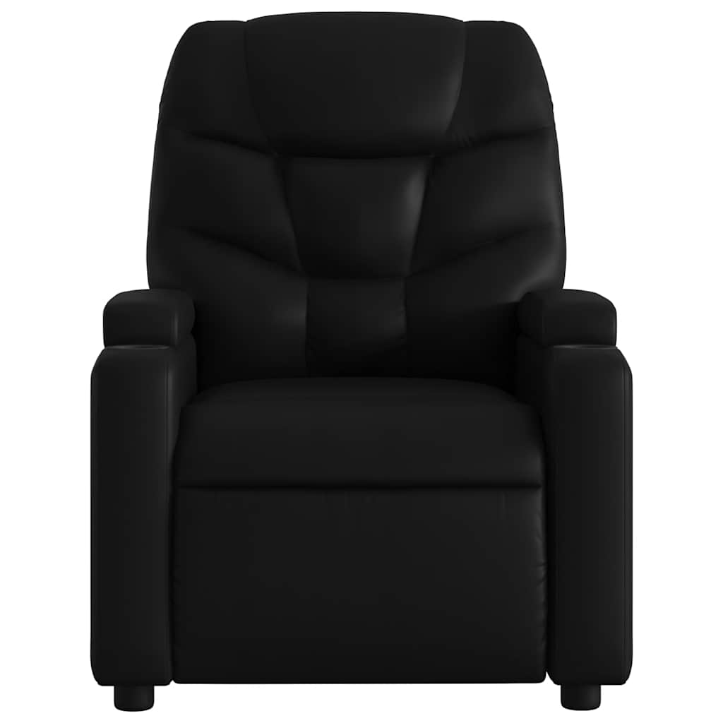 Poltrona massagens reclinável elétrica couro artificial preto