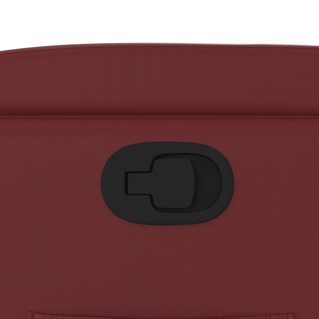 Poltrona reclinável elevatória couro artificial vermelho tinto