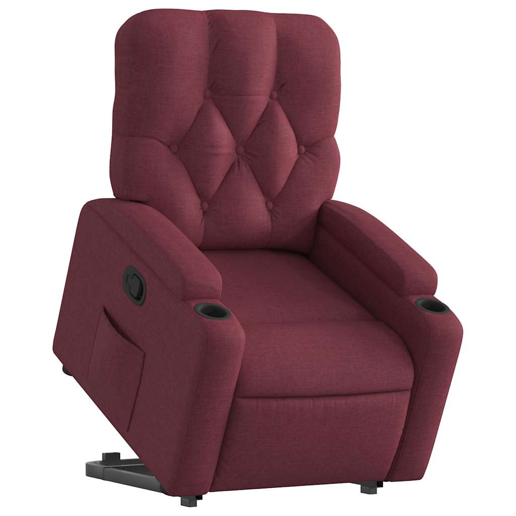Poltrona reclinável elevatória tecido vermelho tinto