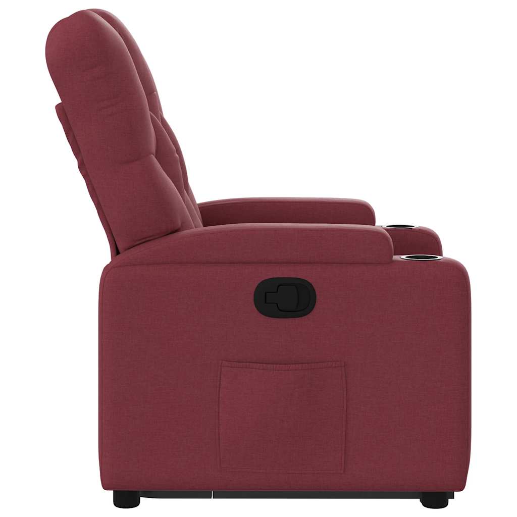 Poltrona reclinável elevatória tecido vermelho tinto