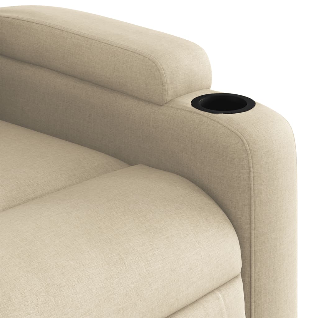 Poltrona elevatória de massagens tecido cor creme