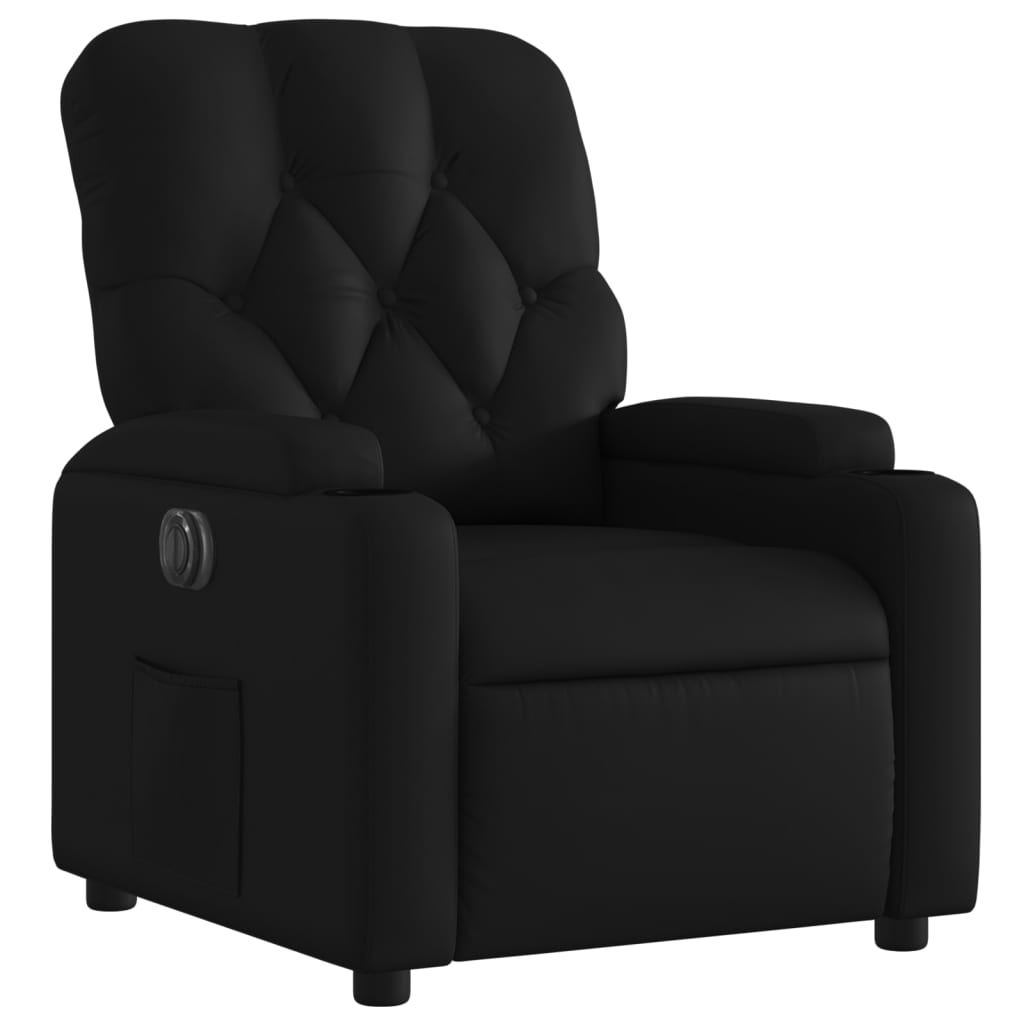 Poltrona reclinável elétrica couro artificial preto