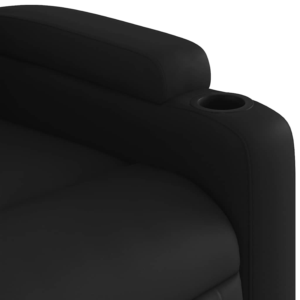 Poltrona reclinável elevatória elétrica couro artificial preto