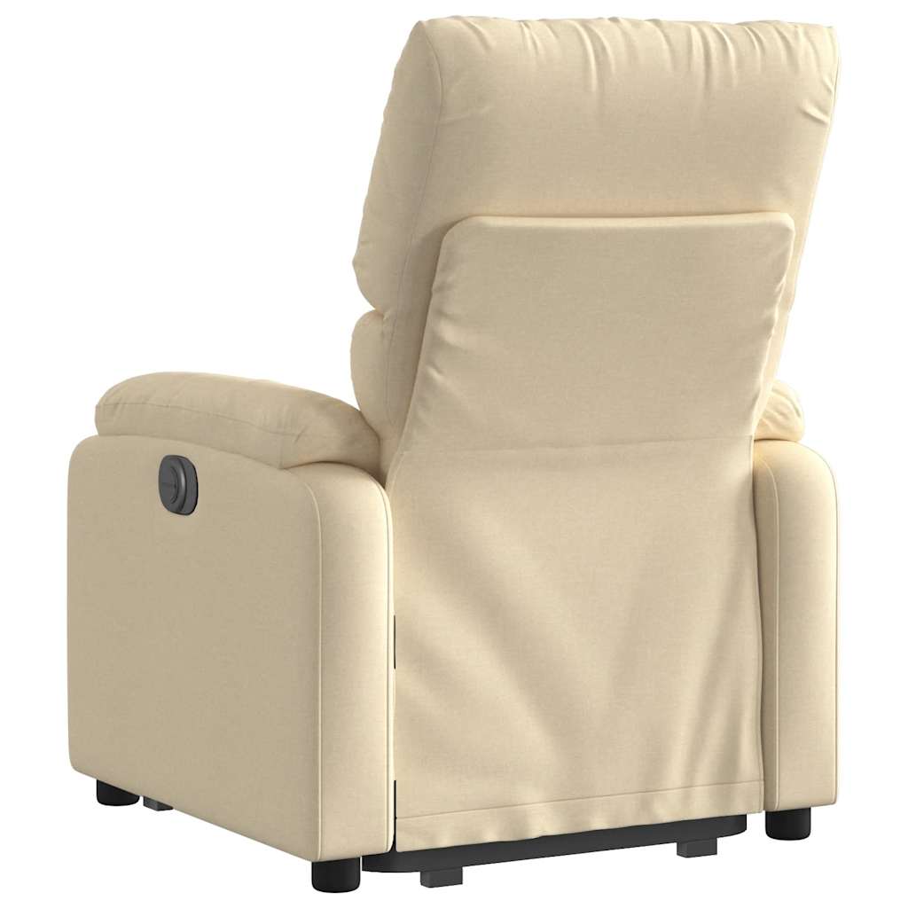 Poltrona reclinável elevatória elétrica tecido cor creme