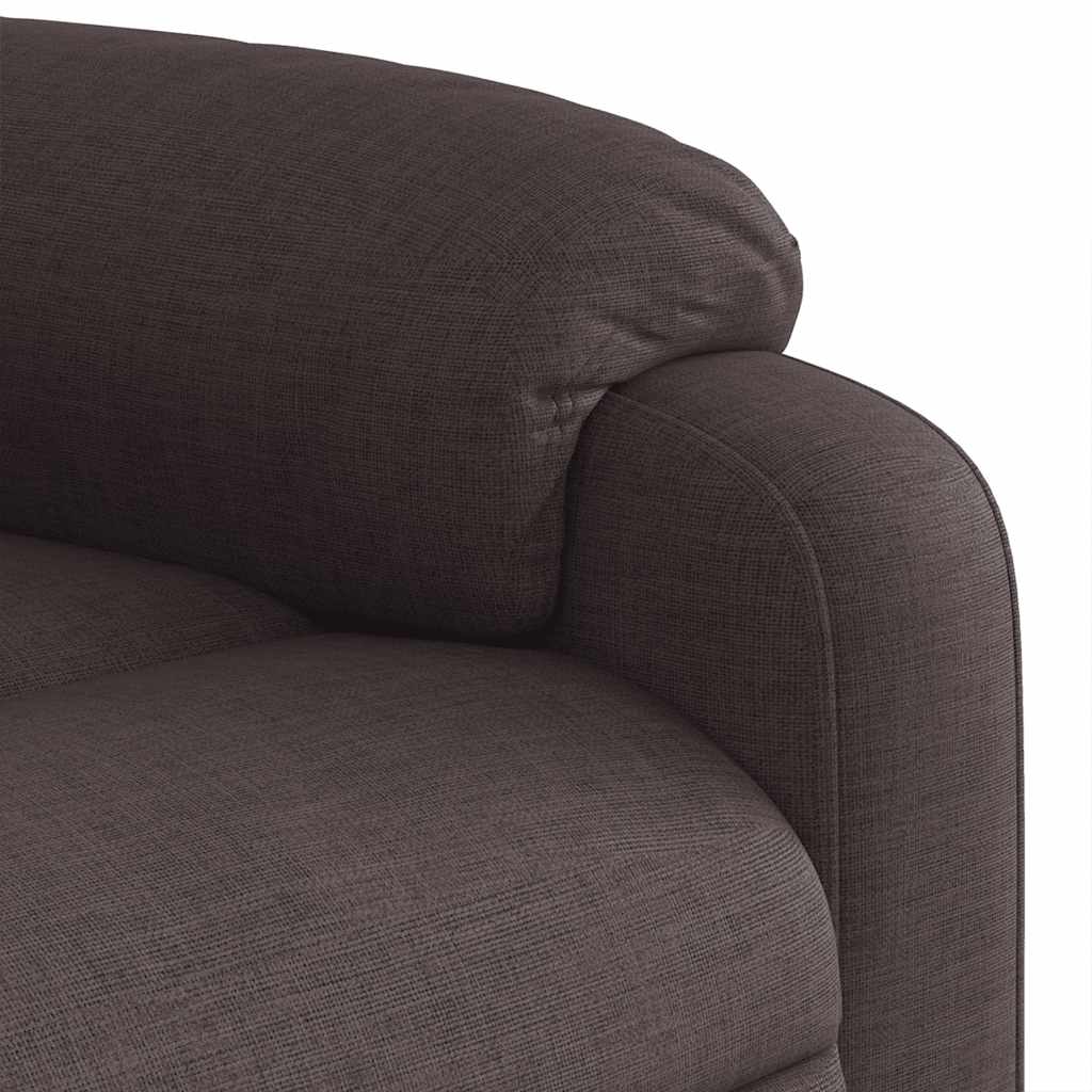 Poltrona elétrica elevatória massagens tecido castanho-escuro