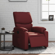 Poltrona reclinável elétrica couro artificial vermelho tinto
