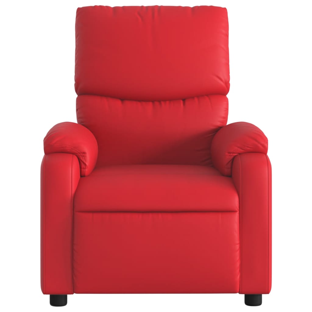 Poltrona reclinável elétrica couro artificial vermelho