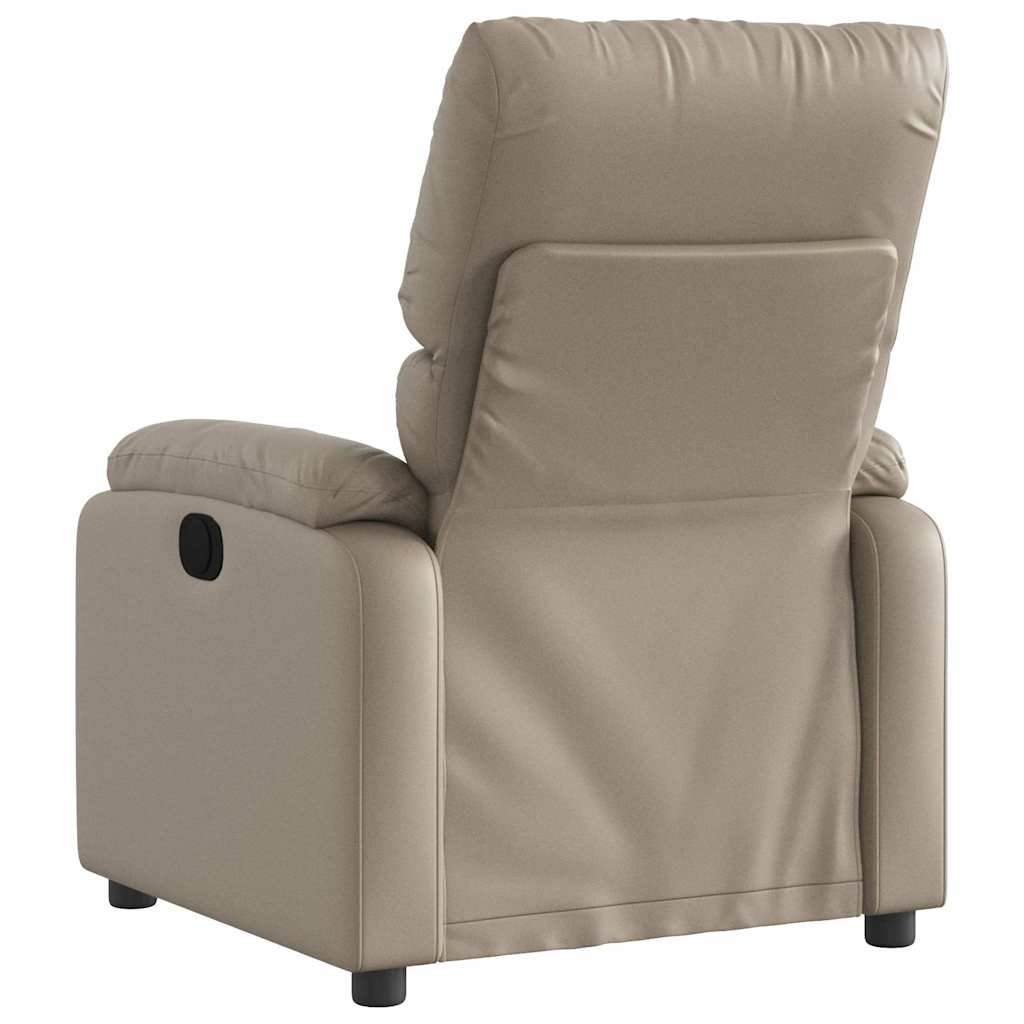 Poltrona reclinável elétrica couro artificial cor cappuccino