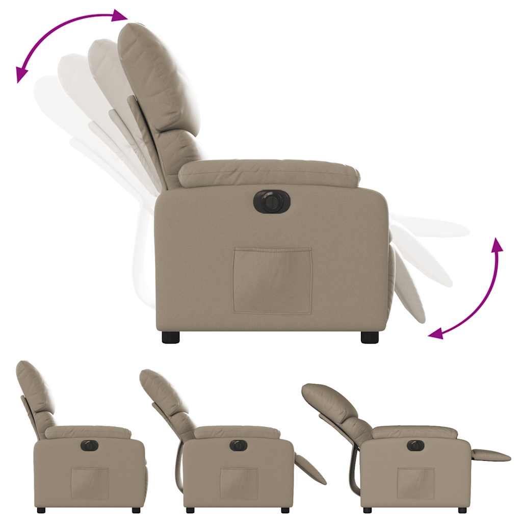Poltrona reclinável elétrica couro artificial cor cappuccino