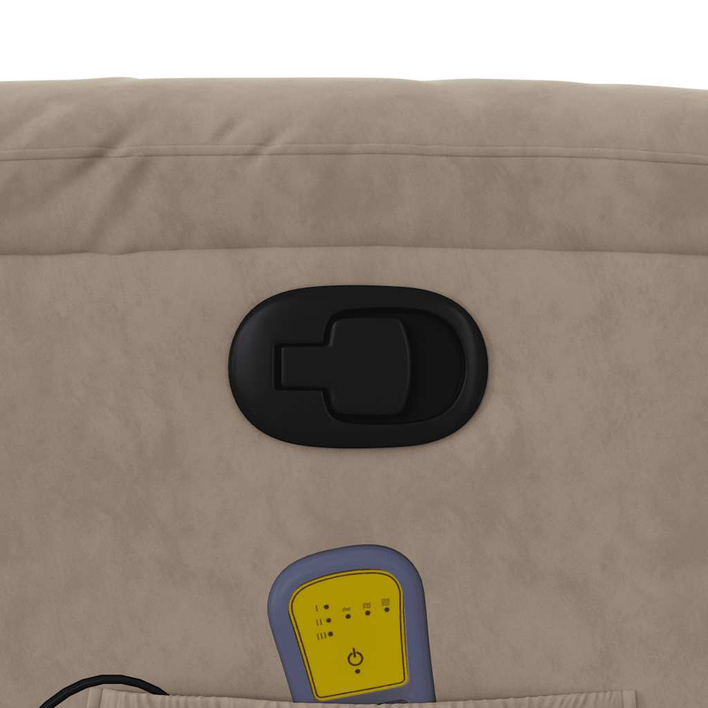 Poltrona de massagens reclinável microfibra cinza-acastanhado