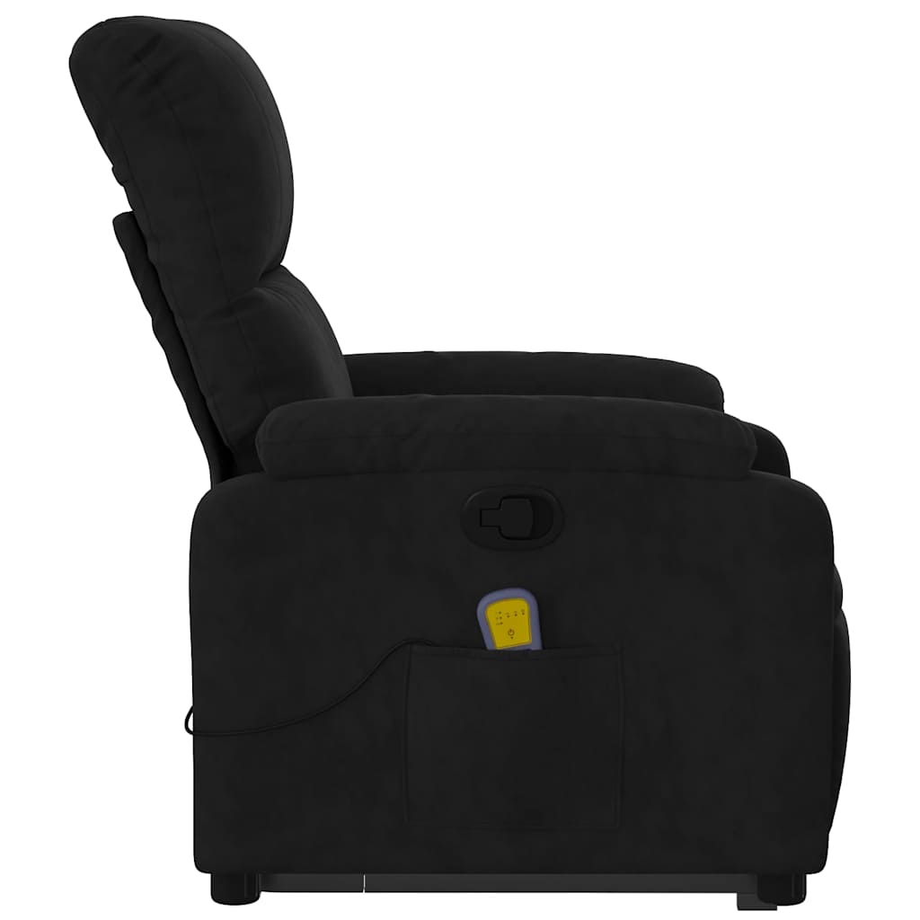 Poltrona de massagens reclinável elevatória microfibra preto