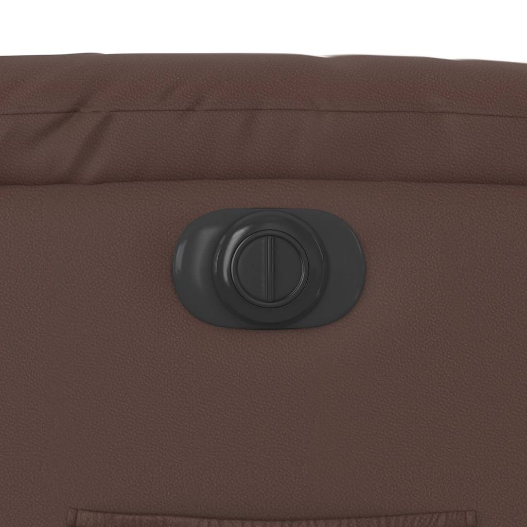 Poltrona reclinável elétrica couro artificial castanho