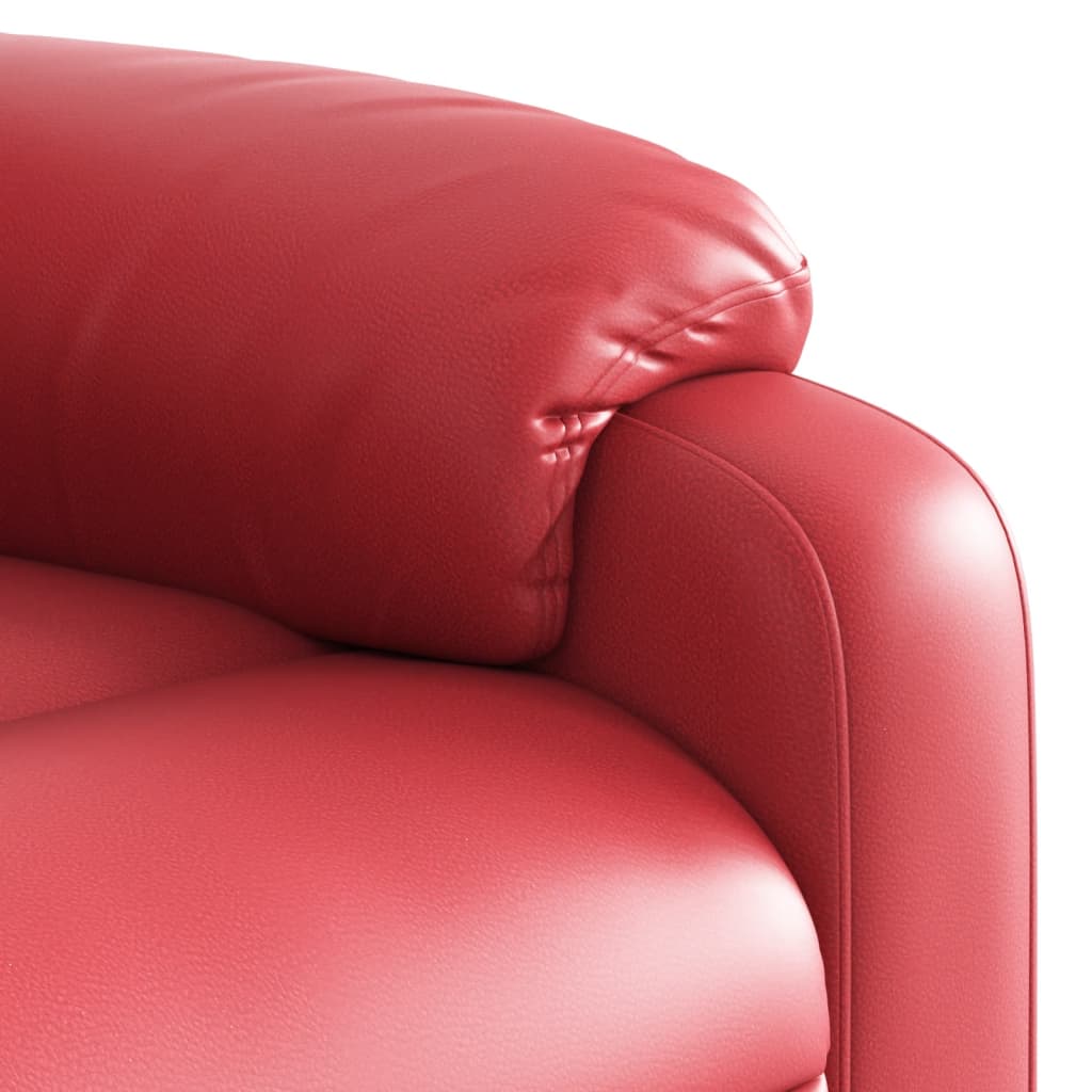 Poltrona massagens reclinável elétrica couro artif. vermelho