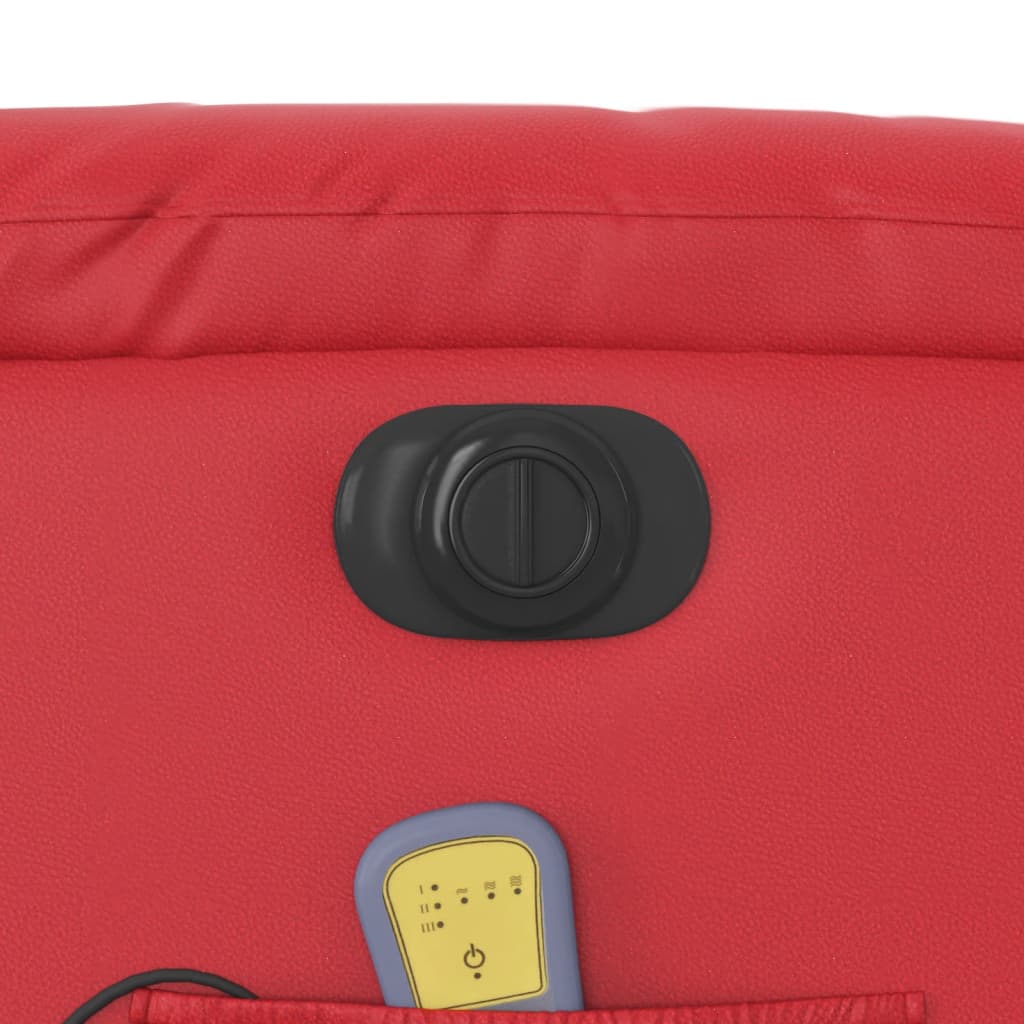 Poltrona massagens reclinável elétrica couro artif. vermelho