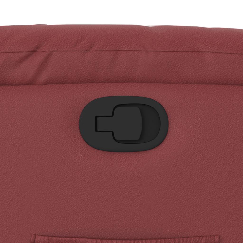 Poltrona reclinável elevatória couro artificial vermelho tinto