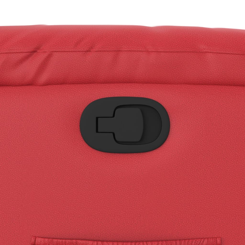 Poltrona reclinável elevatória couro artificial vermelho
