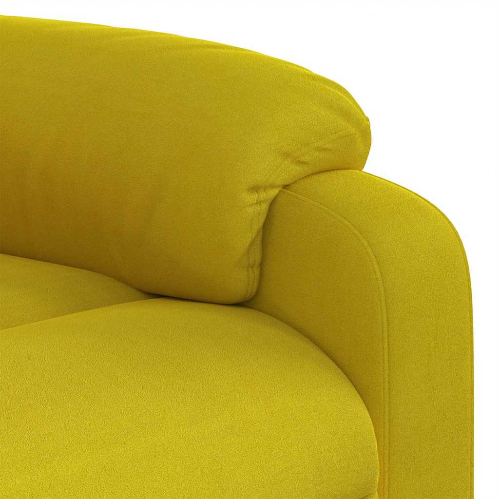 Poltrona elétrica reclinável veludo amarelo