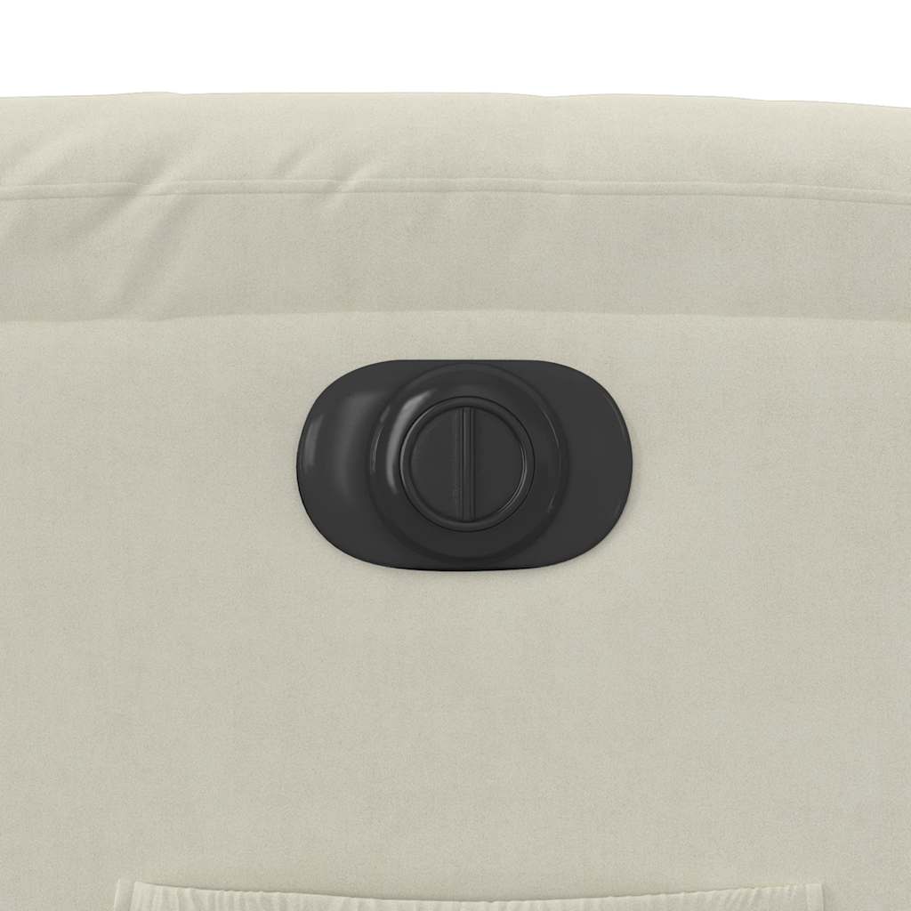 Poltrona de massagens reclinável veludo cor creme