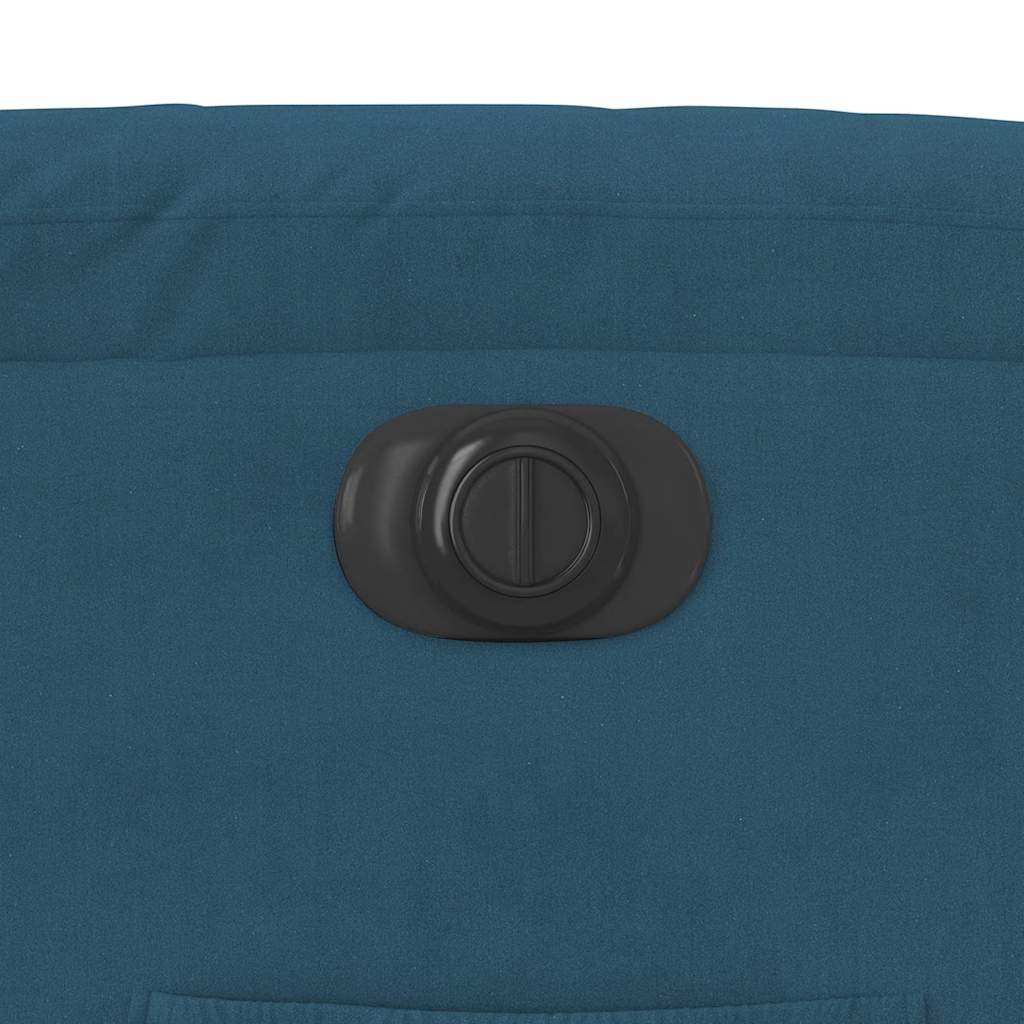 Poltrona de massagens reclinável veludo azul