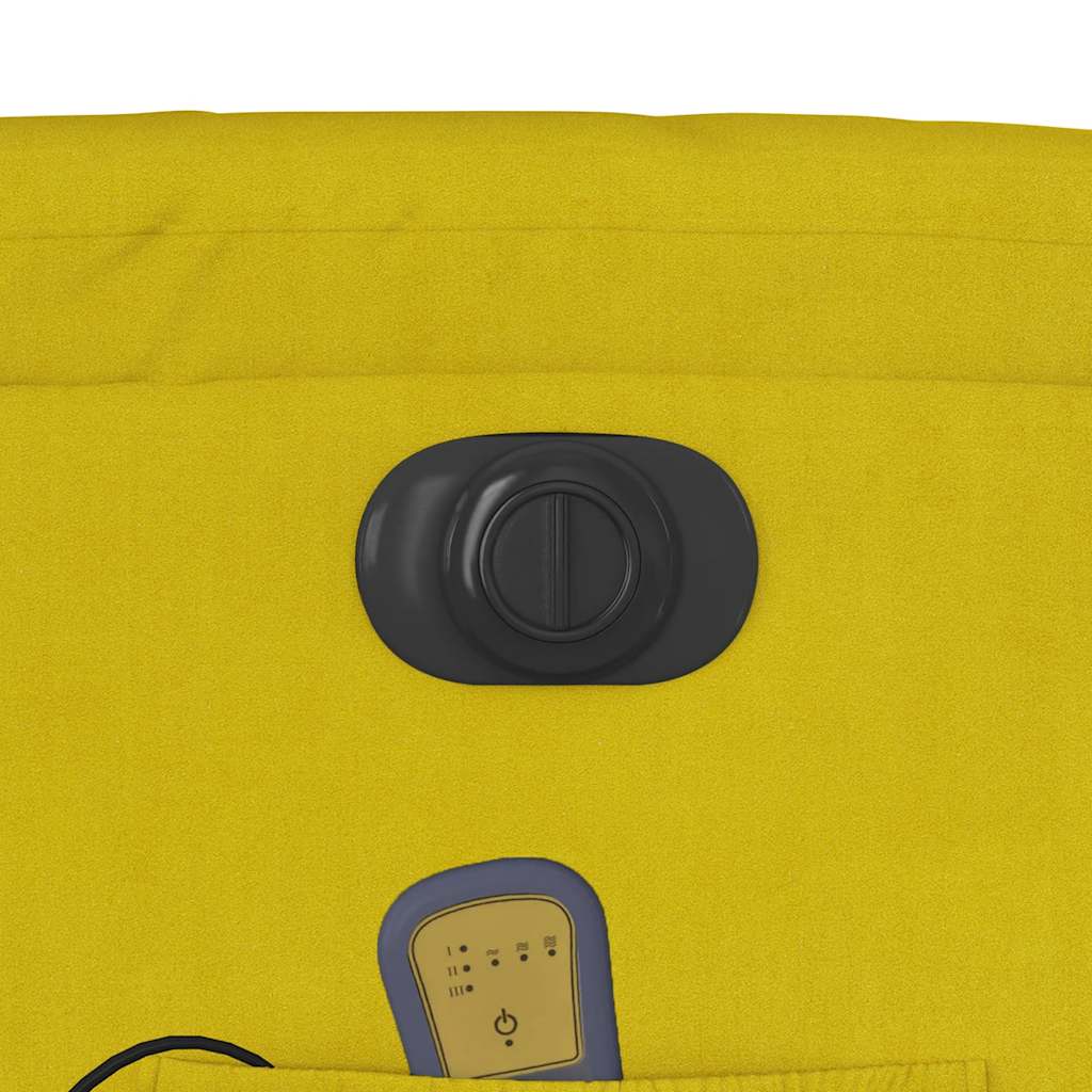 Poltrona de massagens reclinável elétrica veludo amarelo